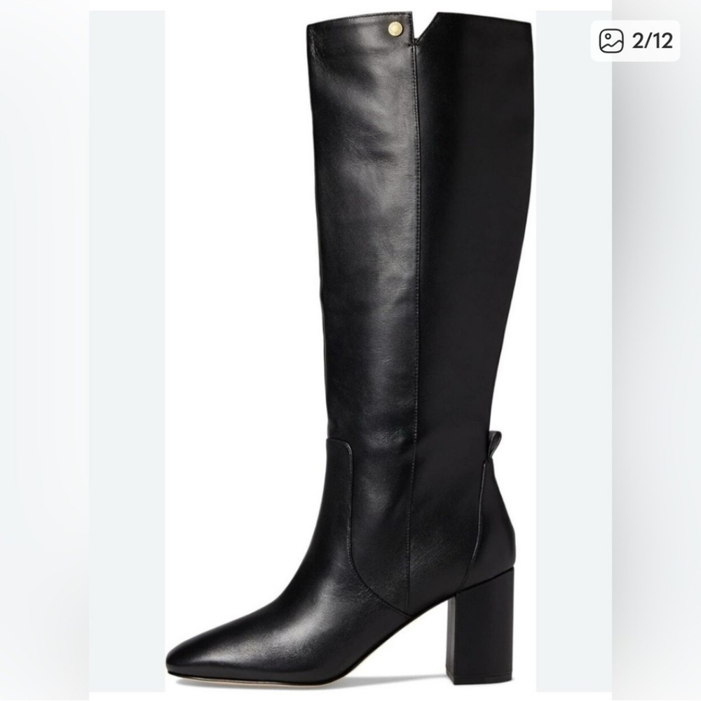 Cole Haan Chrystie Valley High Heel Boots Black‎ Leather Sz 6B - Picture 2 of 3